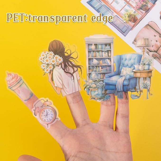 281PCS Pre-Cut Junk Journal Sticker for Adult, 20 Sheets Watercolor Scrapbook Sticker Book, Scrapbooking Supplies Stickers for Planner Cottagecore Decorative DIY Craft Project