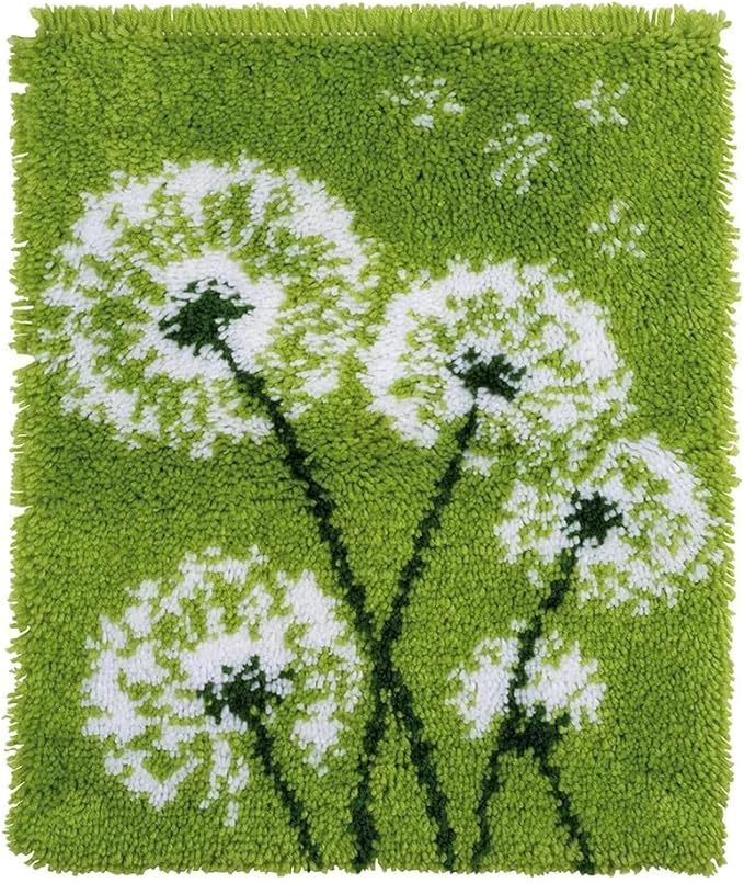 DOYLKE Latch Hook Kits for Adults,Color Printed Canvas Wildflower Pattern Embroidery Tapestry Handmade Rug Home Decoration,14.9X20.5