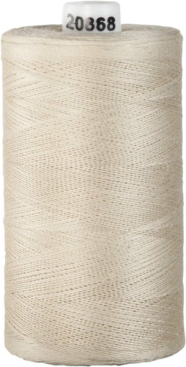 Connecting Threads Cream 100% Cotton Thread for Sewing, Quilting, and Crafting - 50-Weight - 1200 Yard Large Spool (Natural)