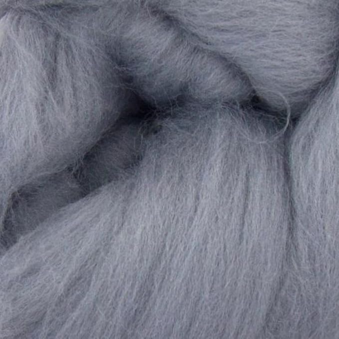 Revolution Fibers Merino Wool Combed Top | 1 lb Premium Wool Roving | 22 Micron, Best Merino Wool for Spinning, Tapestry, Needle Felting, Big Yarn Roving and Wall Hangings (Ash Gray)