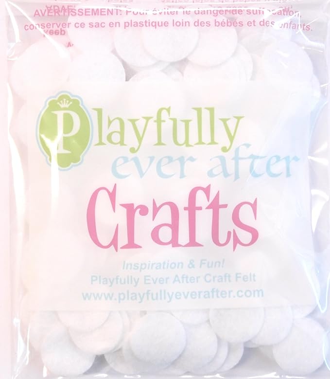 Playfully Ever After White Craft Felt Circles (3/4 Inch - 150pc)