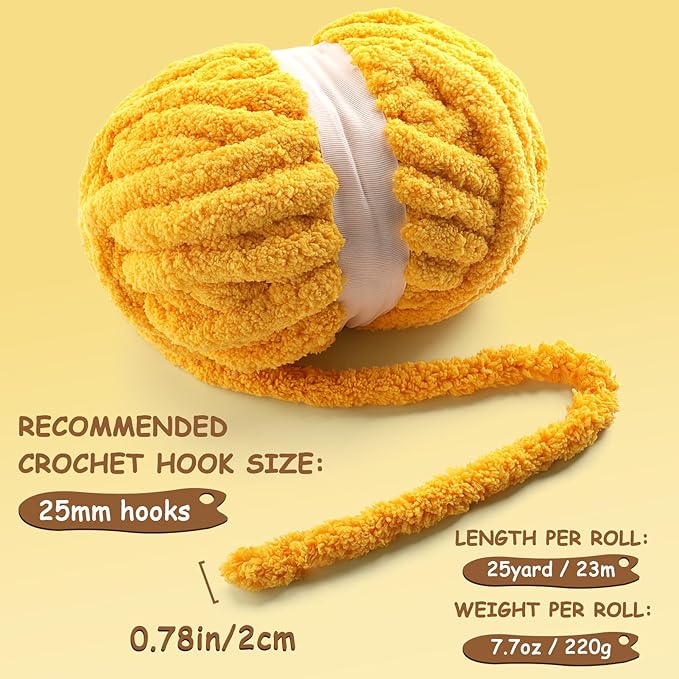8 Pcs Chunky Yarn for Hand Knitting - Chunky Chenille Yarn for Crocheting - Fluffy Yarn for Crochet - Jumbo Yarn for Hand Knitting 25 yds 7.7 oz of Super Bulky Yarn (Dark Green)