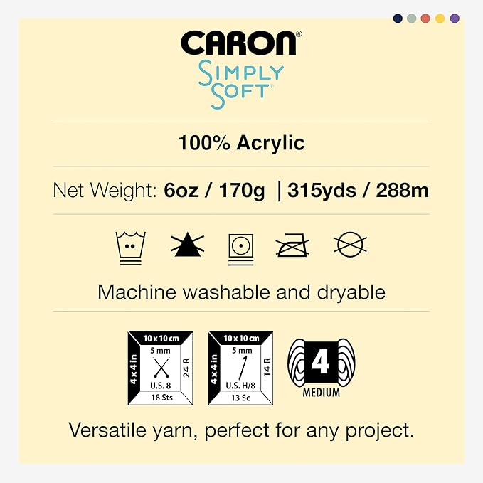 Caron Simply Soft Chocolate Yarn - 3 Pack of 170g/6oz - Acrylic - 4 Medium (Worsted) - 315 Yards - Knitting/Crochet