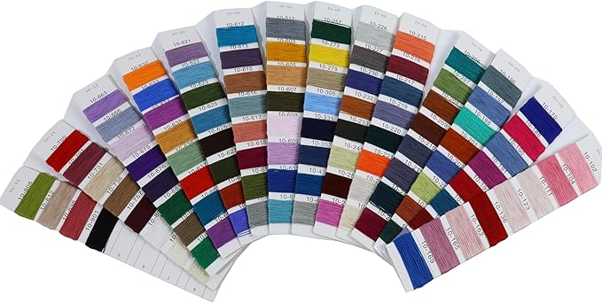 golo Crochet Thread Size 10-108 Color Card 108 Skeins Embroidery Thread Set Elegant Gift Box Set with Tools 100% Long-Staple Cotton Embroidery Floss