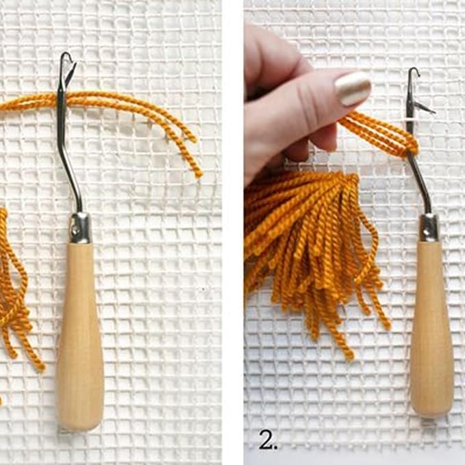 Fayelume Latch Hook Tool, Latch Hook Rug, Latch Hook Canvas Suitable for Making Pillows, Carpets, Tapestries, Sofa Cushions, Etc
