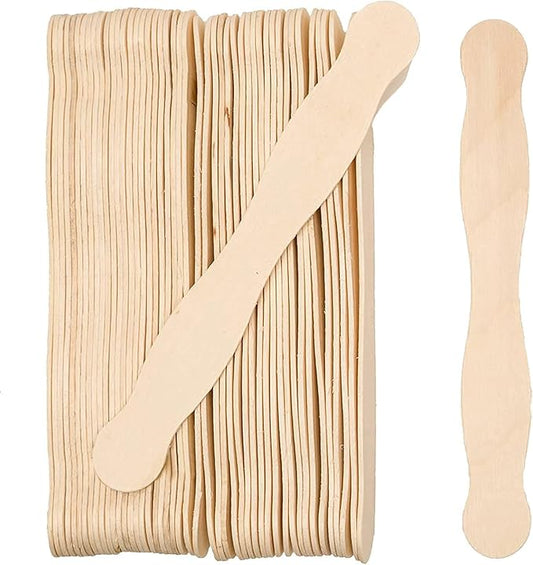Wooden 8" Fan Handles, Wedding Programs, or Paint Mixing, Pack 50, Jumbo Craft Popsicle Sticks for Auction Bid Paddles, Wooden Wavy Flat Stems for Any DIY Crafting Supplies Kit, by Woodpeckers