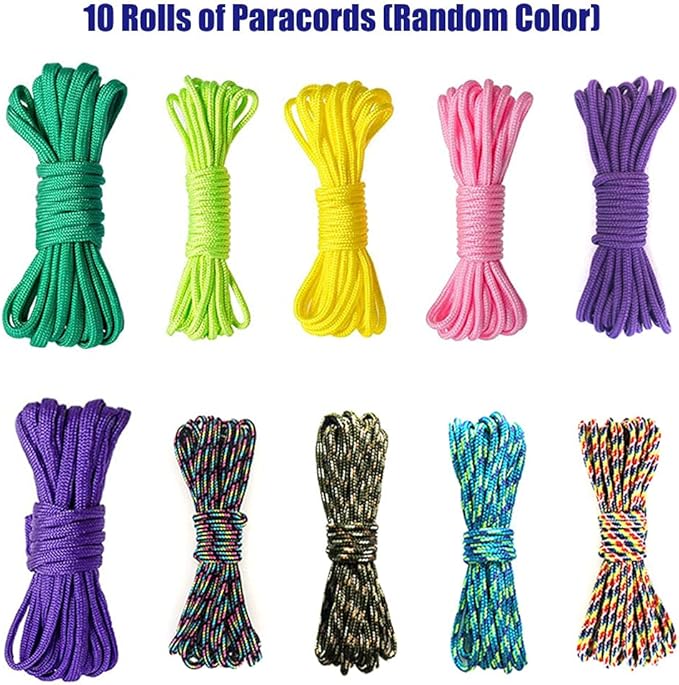 Afantti Paracord Jig Tool Bracelet Maker Kit with Paracord Accessories | 10 Paracords | for Girl Making Bracelets