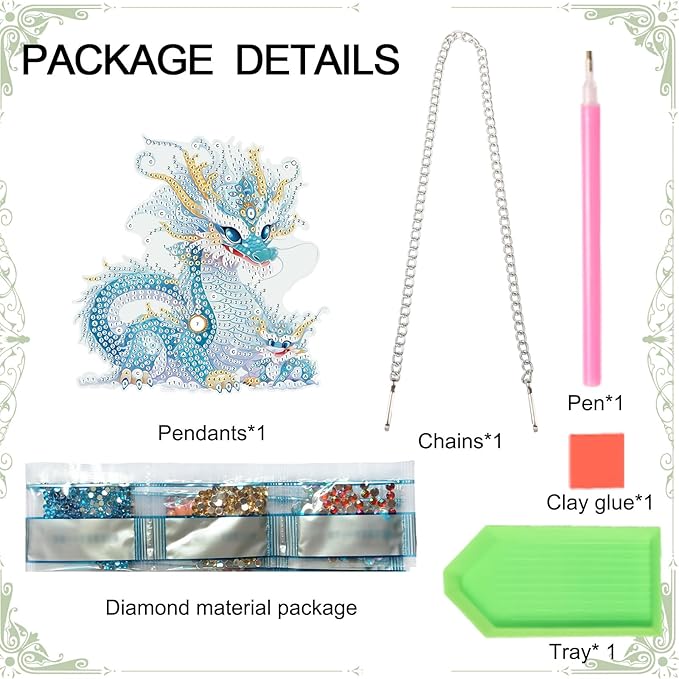 AiYuanzsh 5D Diamond Art Painting Pendant Kits Diamond Art Painting Hanging Kit Dragon DIY Diamond Crystal Window Pendant Kit for Adults Gift Wall Home Decoration