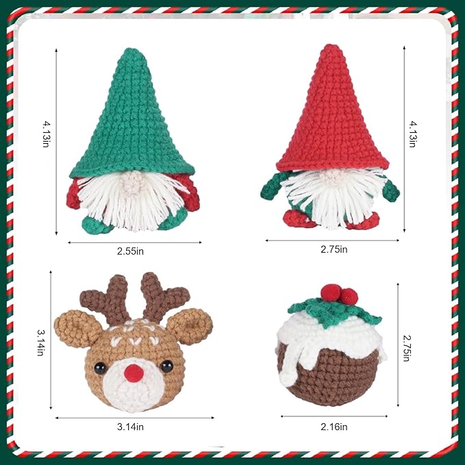 Dwarf Beginner Friendly Crochet Set with Step-by-Step Videos and Pattern Manuals (Four Piece Set)