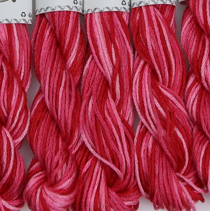 KCS Big skeins of 25 Meters Size 25 Color Variegated Cross Stitch Stranded Threads,6 skeins,107