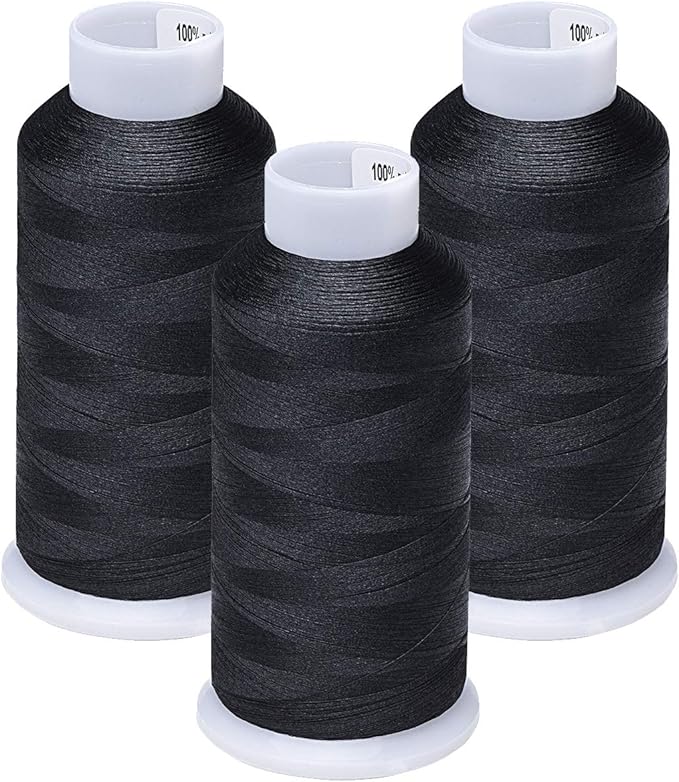 Simthread 60WT Bobbin Fill Thread Machine Embroidery Thread (Black 900)