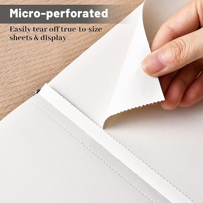 Hardcover Sketch Book 9" x 12", Sketchbook Drawing Pads, 160GSM Thick Smooth Sketching Paper 46 Sheets/92 Pages, Micro-Perforated Pages