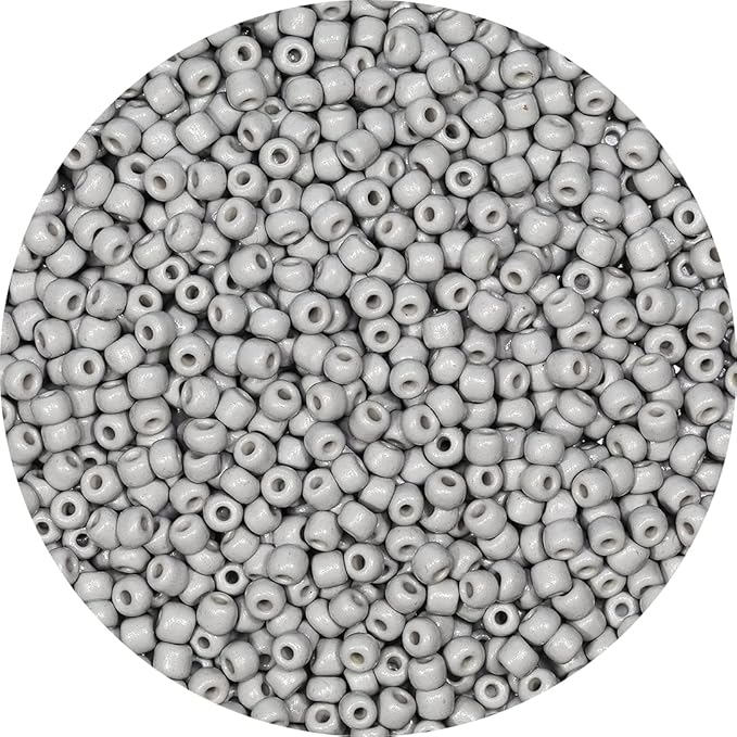 Bala&Fillic Grey Color 4mm Seed Beads About 1200pcs/100Grams in Bag, 6/0 Glass Craft Beads for Making Bracelet and Necklace (Grey)
