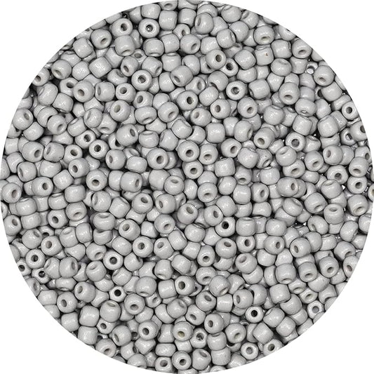Bala&Fillic Grey Color 4mm Seed Beads About 1200pcs/100Grams in Bag, 6/0 Glass Craft Beads for Making Bracelet and Necklace (Grey)