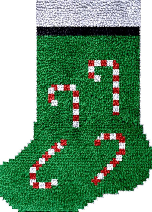 Numptain Latch Hook Kits for Adults,DIY Rug Kits Carpet Embroidery Sofa Cushion Christmas Stocking Pattern Color Printed Canvas,Beginners Handmade Needlework Crafts Home Decoration,16.9"x12.2" NT11