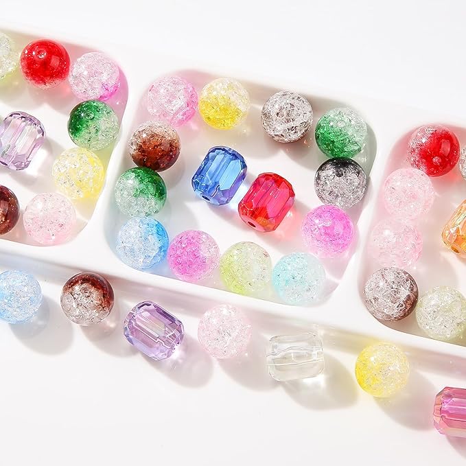 16mm Acrylic Beads,Chunk Bubblegum Beads,60pcs Beads for Pens,Shine Disco Ball Beads,Jumbo Plastic Beads for Necklace Jewelry Bracelets DIY Crafts Making (Crack Color)