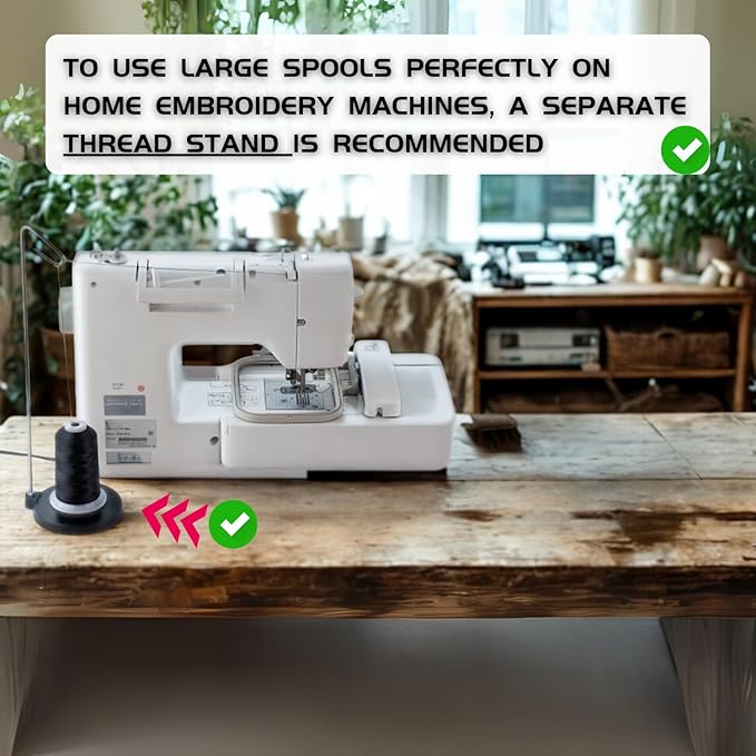 Simthread Trilobal Polyester Thread – 5000M (5500yds) No.40 – Super Sheen, Tangle-Free – Built-in Thread Lock Spool – Compatible with Brother, Singer, Janome & More, Clay Brown-339