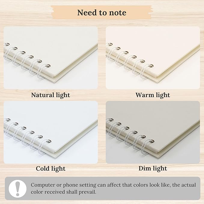 Polaroid Scrapbook Photo Album, 6.3"x6.3" DIY Scrapbook Album Hardcover Kraft Paper with 20 Sheets 40 Pages, Stylish Memory Book for Wedding, Anniervsary, Family, Travel, Cream