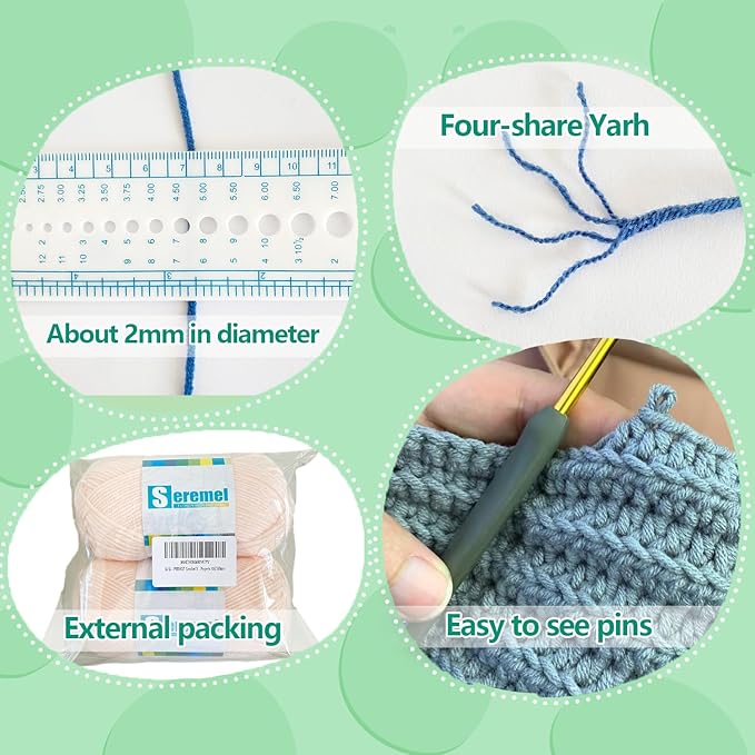 2 Pcs Soft Fluffy Acrylic Yarn for Crocheting and Knitting #4Worsted Weight Yarn-2x50g/2x 142Yards Perfect for Crafts, Blankets Hats, Gloves, Scarf (Khaki)