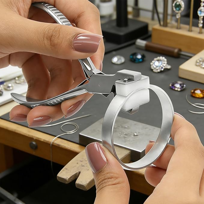 Didiseaon 1 Set Bracelet Bending Tool – Metal Jewelry Making Pliers & Bender Bar Kit for DIY Cuffs, Crafting Presents (Silver Shaping Supplies)