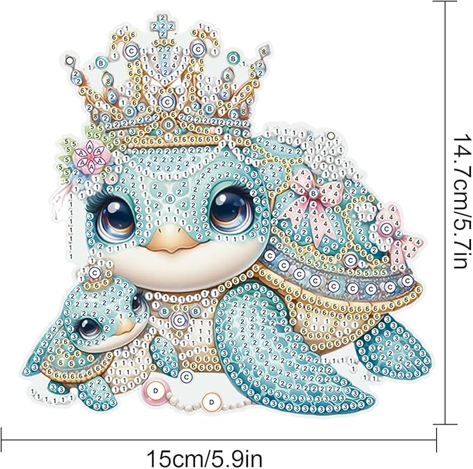 Tontut Diamond Art Painting Kits Hanging Decoration, 5D Turtle Diamond Art Painting, DIY Special Shape Diamond Craft Wall Garden Decoration, Gifts