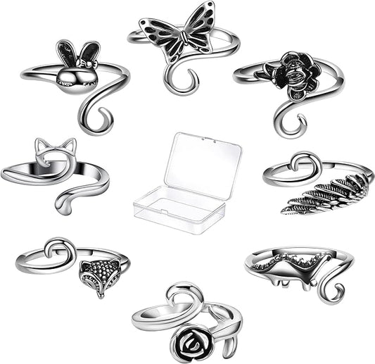 Hotlea 8 Pieces Crochet Tension Rings for Crocheting Yarn Guide Ring for Finger Yarn Crochet Ring Knitting Accessories
