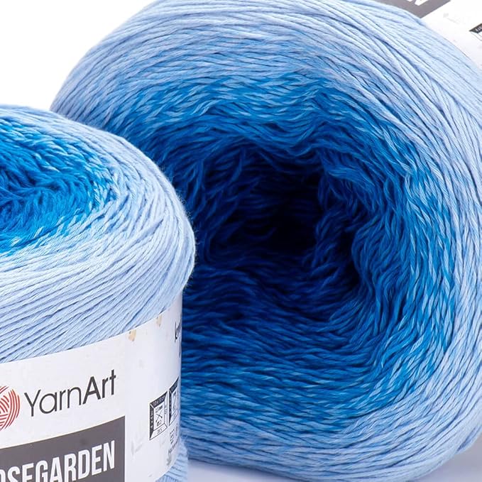 Yarn Art Flowers Rosegarden 100% Cotton 250gr 8.80 oz 1094yds Multicolor Cotton Yarn Rainbow Crochet Yarn Spring Summer (316)