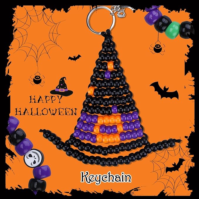 megoogo 1000pcs halloween pony beads plastic round bead diy craft beads bracelets making hair beads for braids party decoration supplies