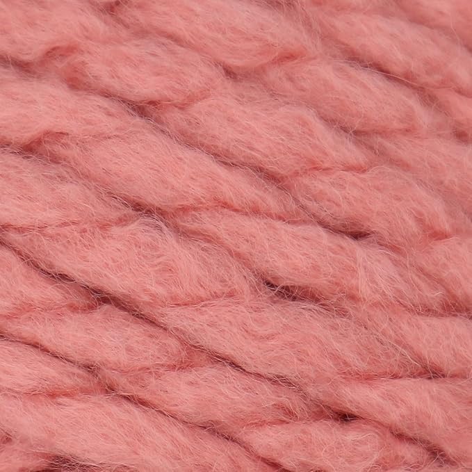 Estako Cozy Thick & Quick Yarn (4 Skeins Pack) 20% Wool 80% Acrylic Soft Super Bulky Weight #6 Knitting and Crocheting Yarn (4 x 3.52 Oz) / (4 x 65 Yrds) (52098-Coral)
