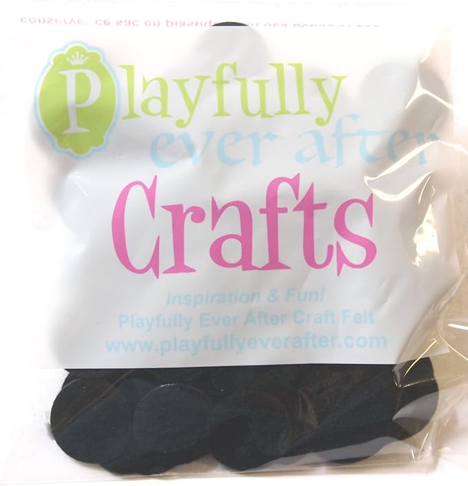 Playfully Ever After Black Craft Felt Circles (1 Inch - 200pc)