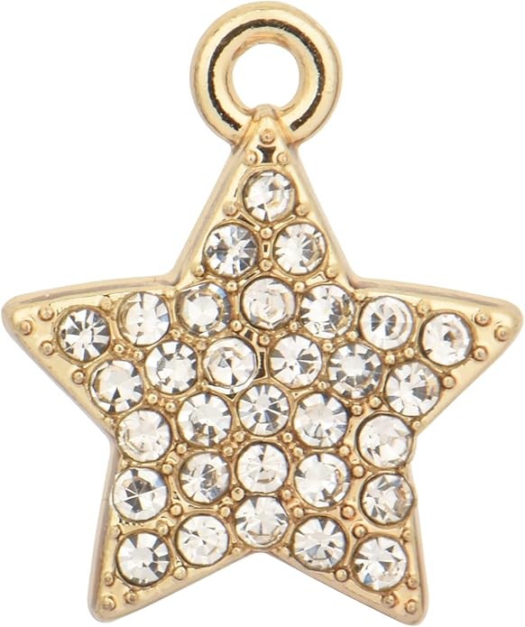 Pack of 20 Rhinestone Charms Gold Plated Pendants Pave Crystal Accessories for Necklace Bracelet Jewelry Making DIY Crafting