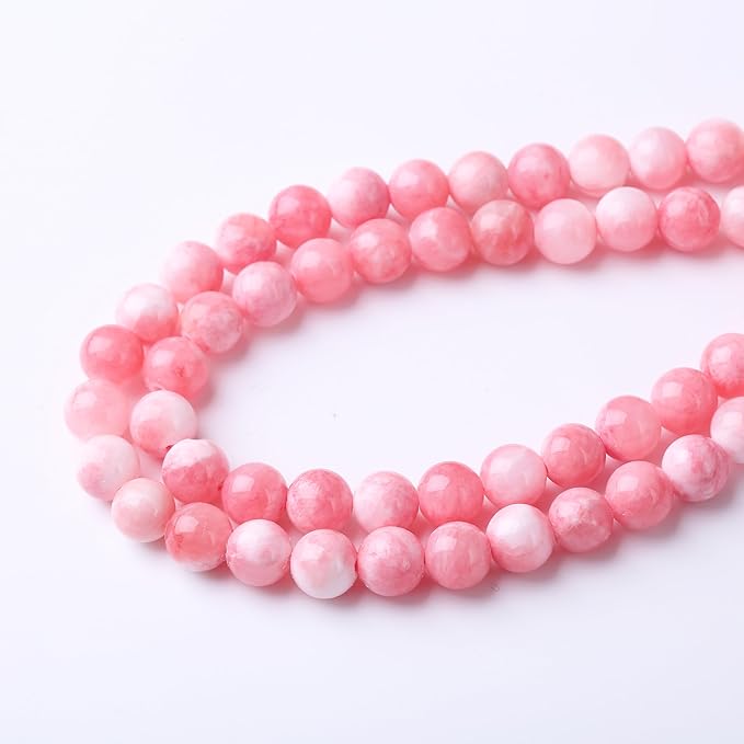 Pink Persian Jade Stone Round Crystal Energy Beads for Jewelry Making DIY Bracelet Necklace 31 pcs 12MM 15.5 inch