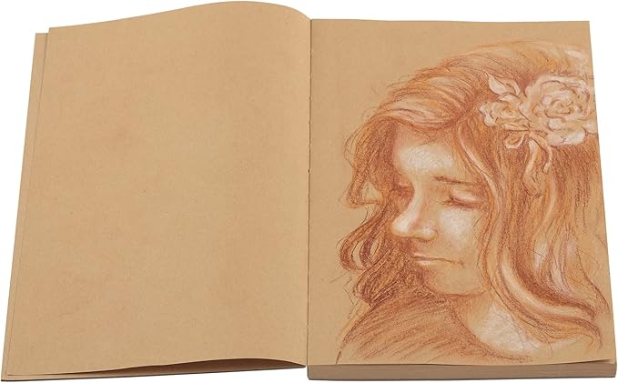 SoHo Urban Artist Brick Sketchbook Journals for Sketching, Drawing, Colored Pencils, Graphite, and More - Kraft 5.5"x8.5" (100 GSM, 80 Sheets)
