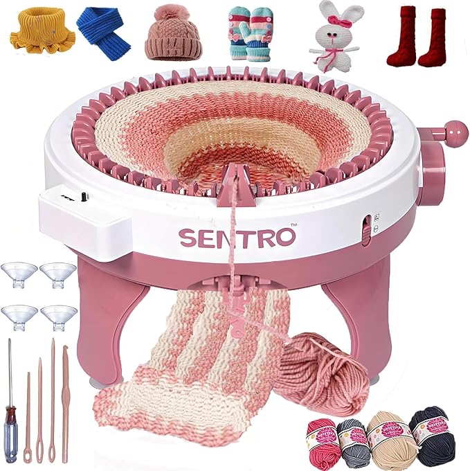 Sentro 48 Knitting Machine, 48 Needles Knitting Machine with Row Counter Automatic Circular Weaving Spinning Knitting Loom Machine Kit for Adults & Beginners for Scarves,Sweater,Hat
