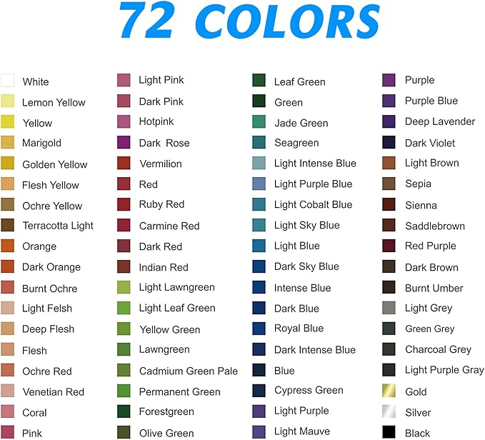 H & B 72 Colored Pencils Set, Art Pencil Kit for Adult Coloring,Oil Based Soft Core, Ideal for Coloring Sketching Shading,Art Set for Kids Teens Beginner Wooden Color Pencils