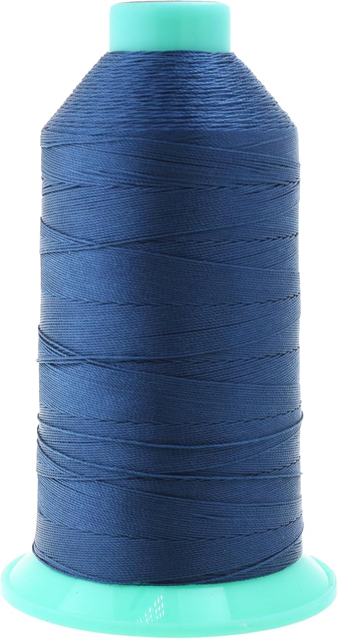 Mandala Crafts Size 92 280D T90 Bonded Nylon Thread - Airforce Blue 1100 YDs Tex 90 Heavy Duty Sewing Threads for Leather, Jeans, Weaving, Outdoor Marine Upholstery