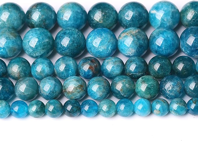 45PCS 8mm AAA Natural Blue Apatite Stone Beads Gemstone Round Loose Spacer Beads for Jewelry Making DIY Bracelet Necklace 15"