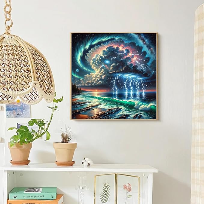 EIBEILI Diamond Painting Kits for Adults, 5D Diamond Art Kits for Beginners, Sea DIY Full Round Drill Paint with Diamonds Dots Gem Art for Home Wall Decor Gift 14x14 Inch