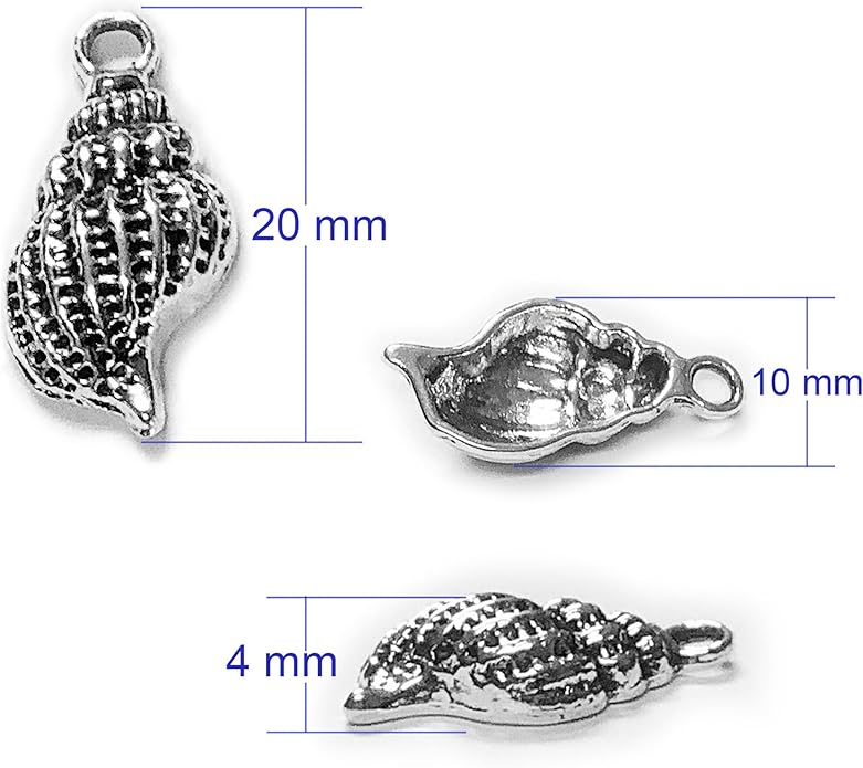 Heather's cf Silver Sea Charms – Antique Pendants, Non-Tarnish, Lead-Free & Nickel-Free, Bulk Ocean Animal Charms for DIY Jewelry, Bracelets, Necklaces, Earrings, Beach Craft Supplies (Sea Animals)