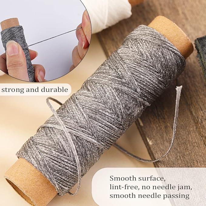 BUTUZE 330 Yards Leather Sewing Waxed Thread - 150D 33 Yards Per Spool Stitching Thread for Leather Craft DIY,Bookbinding,Shoe Repairing,Hand Sewing