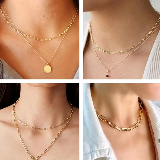 Jabogrii 10 Meters Gold Soldered Jewelry Making Chains Paperclip Brass Chain Bulk Necklace Bracelet DIY Craft Chain for Jewelry Making