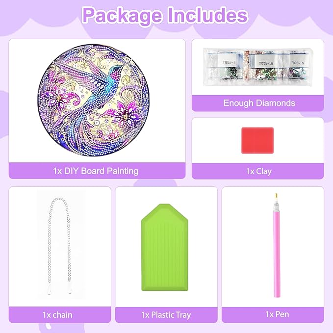 TOSTOG Hummingbird Diamond Art Hanging Kits for Adults, Hummingbird Diamond Painting for Adults Window Pendant,Special Shape Diamonds Diamond Painting Hanging Pendant Kit for Wall Home Decor Gift