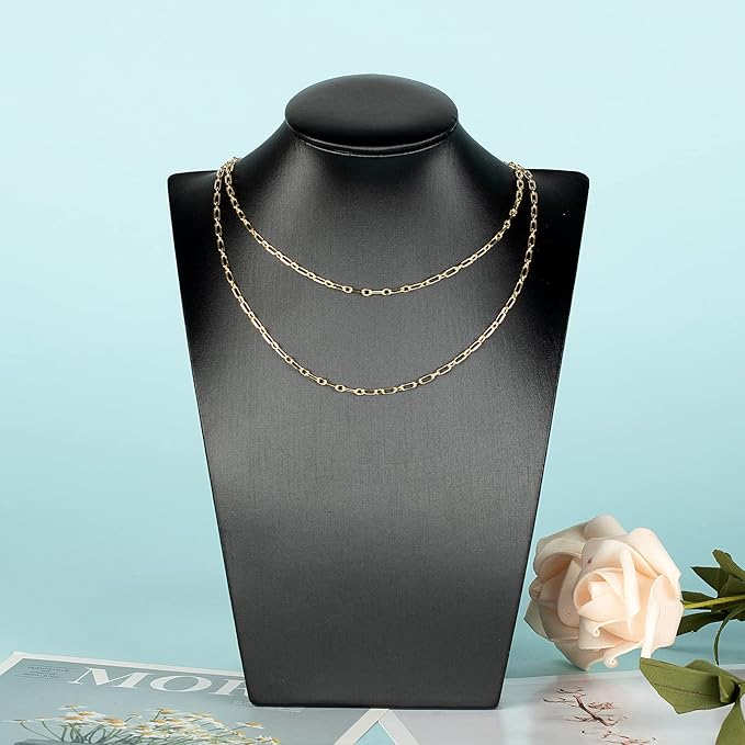 YOUBEIYEE 32.8 Feet 18K Gold Plated Jewelry Chain Paperclip Necklace Chains Bulk for Women Bracelet DIY Craft Chain Roll Jewelry Supplies Findings