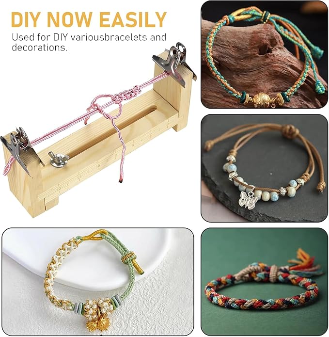 RUGLAMZHIP Wood Bracelet Jig, Wood Maker,Bracelet Tool Kit, Paracord Jig DIY Hand Knitting, Free Size Length,U Shape Clear Scale Kit with 2 Clamp