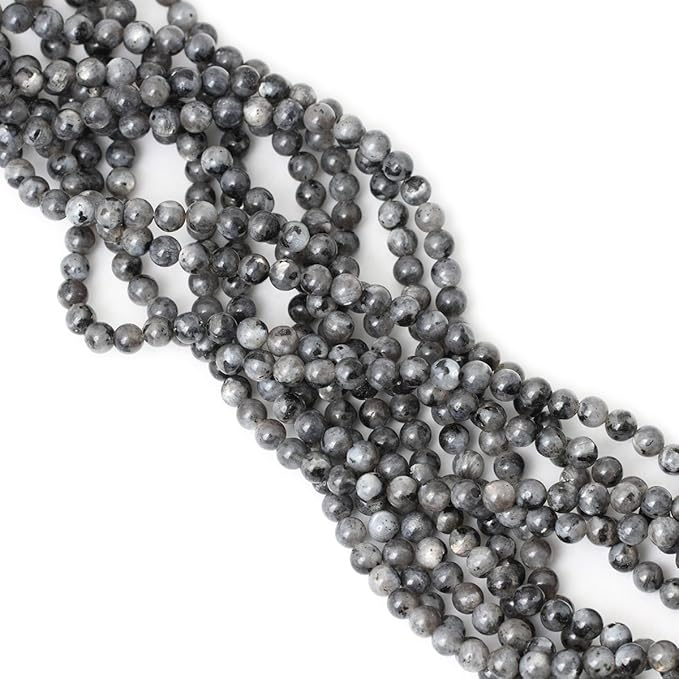 cheavian 60pcs 6mm natural black labradorite gemstone round loose beads crystal energy stone for diy jewelry making 1 strand 15"