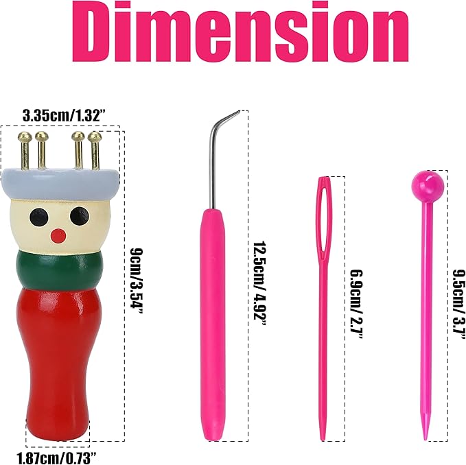BuleVina 2 Pack French Knitting Doll Crochet Loom Craft Kit Wooden Knit Spool for DIY Making Bracelet Toy