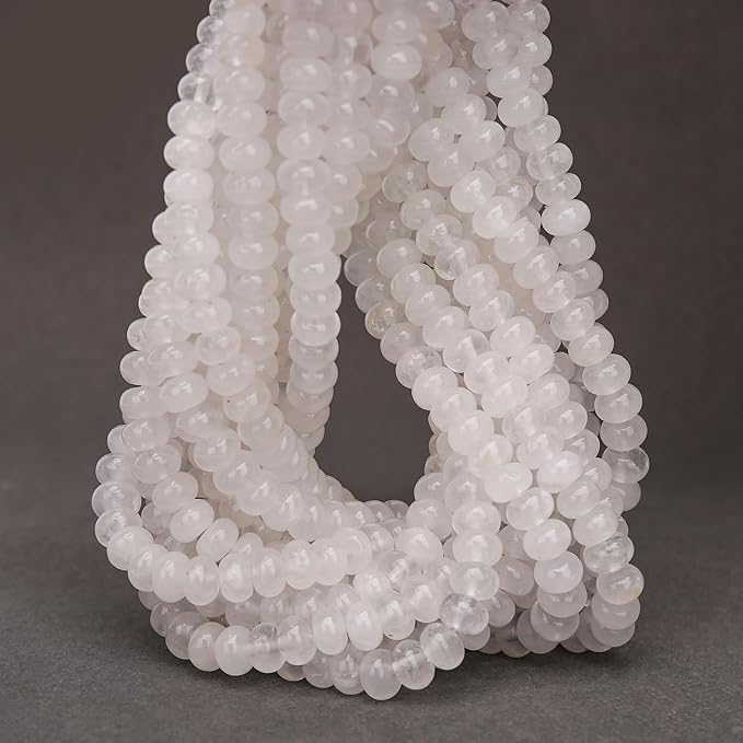 2 Strands (150PCs) Clear Crystal Quartz Rondelle Beads, 5 * 8mm Gemstone Loose Spacer Abacus Disk Beads for DIY Bracelet Necklace Earrings Jewelry Making, Craft Supplies Beading Kit