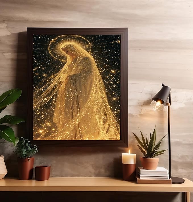 BYGFHLYW 5D Diamond Painting Kits for Adults Beginner, Virgin Mary Diamond Art Kits for Adults, Full Drill Round Gem Art Paint by Diamonds Dots Crafts Kits for Home Wall Decor 12x16inch