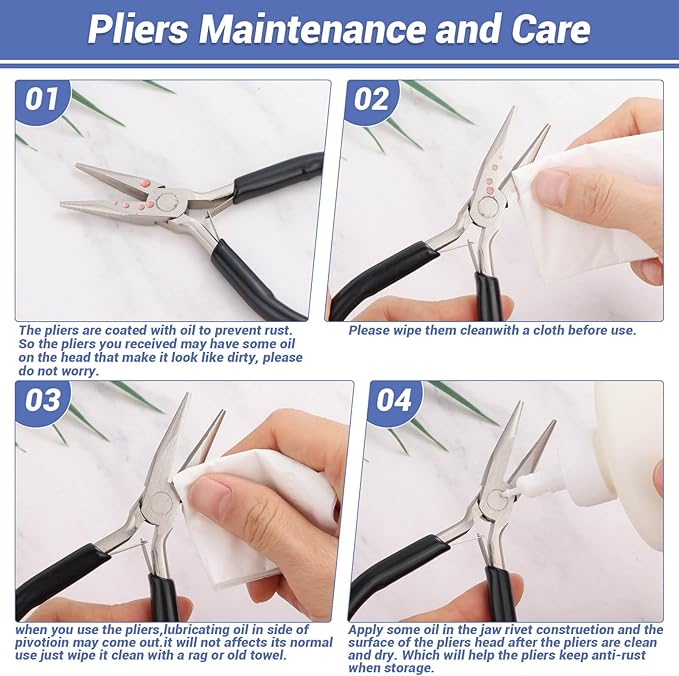 shynek 10 Pieces Jewelry Pliers Tools Set, Jewelry Making Tools Include 8 Pieces Pliers, Jump Ring Opener, Tweezers for Wire Wrapping, 3D Printing Projects and Other DIY Projects