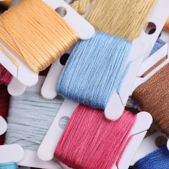 Caydo 300 Skeins Embroidery Floss, Rainbow Color Friendship Bracelets Floss with 20 Pieces Floss Bobbins
